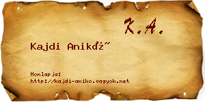 Kajdi Anikó névjegykártya